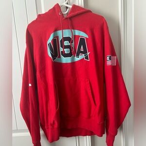 Champion Red USA Graphic Hoodie